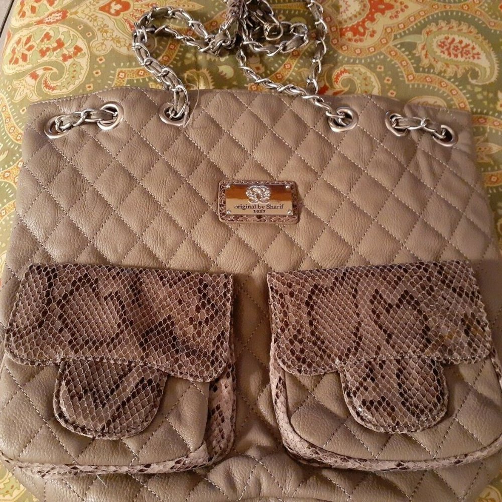 Sharif grey large handbag shoulder bag purse